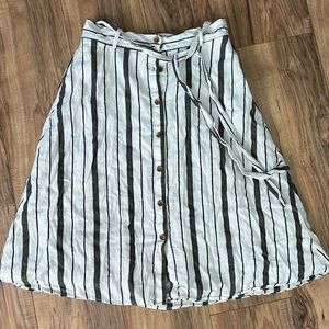 Loft a line button down skirt